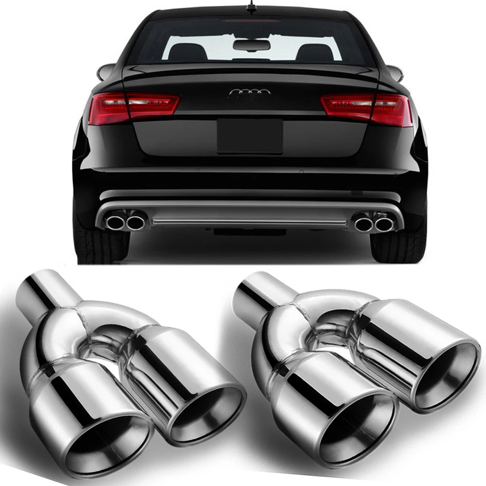 Puntas De Escape Dobles De Acero Inoxidable 3.5 Y 2.5 Pulgadas Para Audi A4, S4, A6, A8, Quattro, S6, S7 Y S8 – Estilo RX