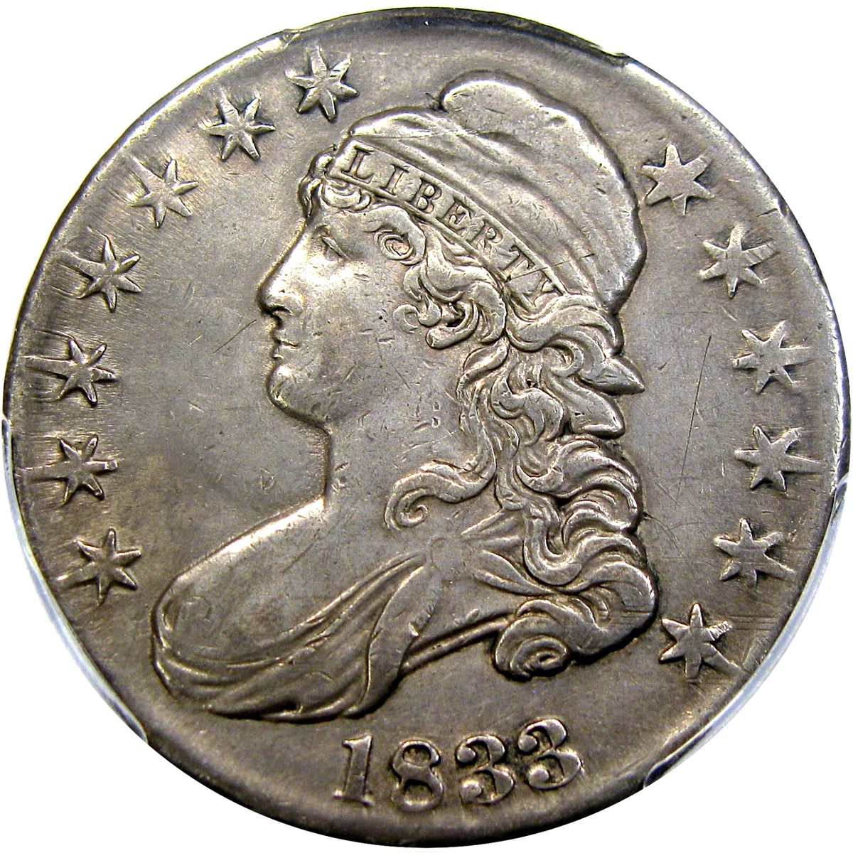 1833年アメリカ50セント銀貨　キャップドバストPCGS認定 25+ 1833 Year US Early Half Dollar Coins (1794-1839) for sale