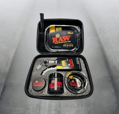  RAW Black All-in-One Smoking Accessories Gift Set-Premium Storage Kit-New 