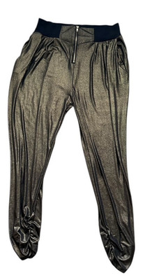 Material Girl Gold Metallic Harem Pants size XL Retro Genie Boho Gypsy