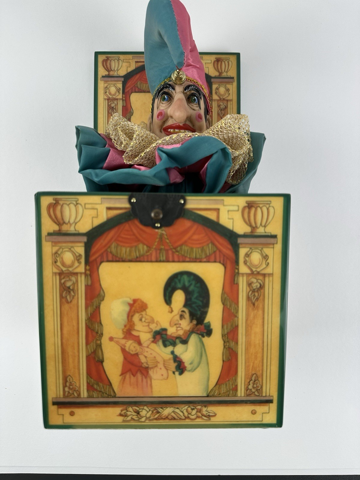 Caja de música Enesco Punchinello Jack in the Box limitada Faith Wick 1986