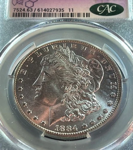 1884-CC $1 CAC MS63 Morgan Silver Dollar Carson City GSA Pedigree Mint State 63