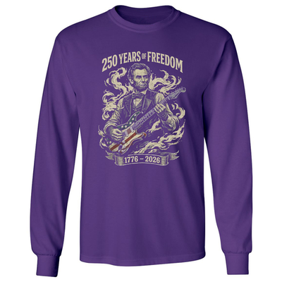 Abraham Lincoln Playing Guitar 250 Years Of Freedom Long Sleeve T