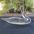 Vintage 9" Steuben James Houston Bird Duck Swan Crystal Glass Signed * XLNT!