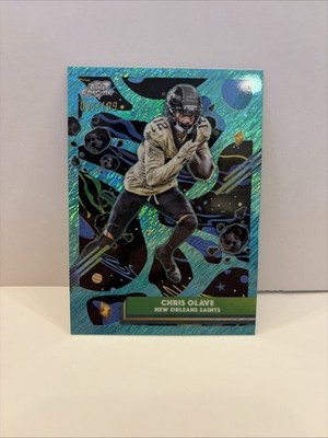 2025 Topps Chrome Cosmic Football Chris Olave Aqua Equinox Refractor/199