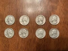1935 - 58 (8) WASHINGTON 90% SILVER QUARTERS 25c