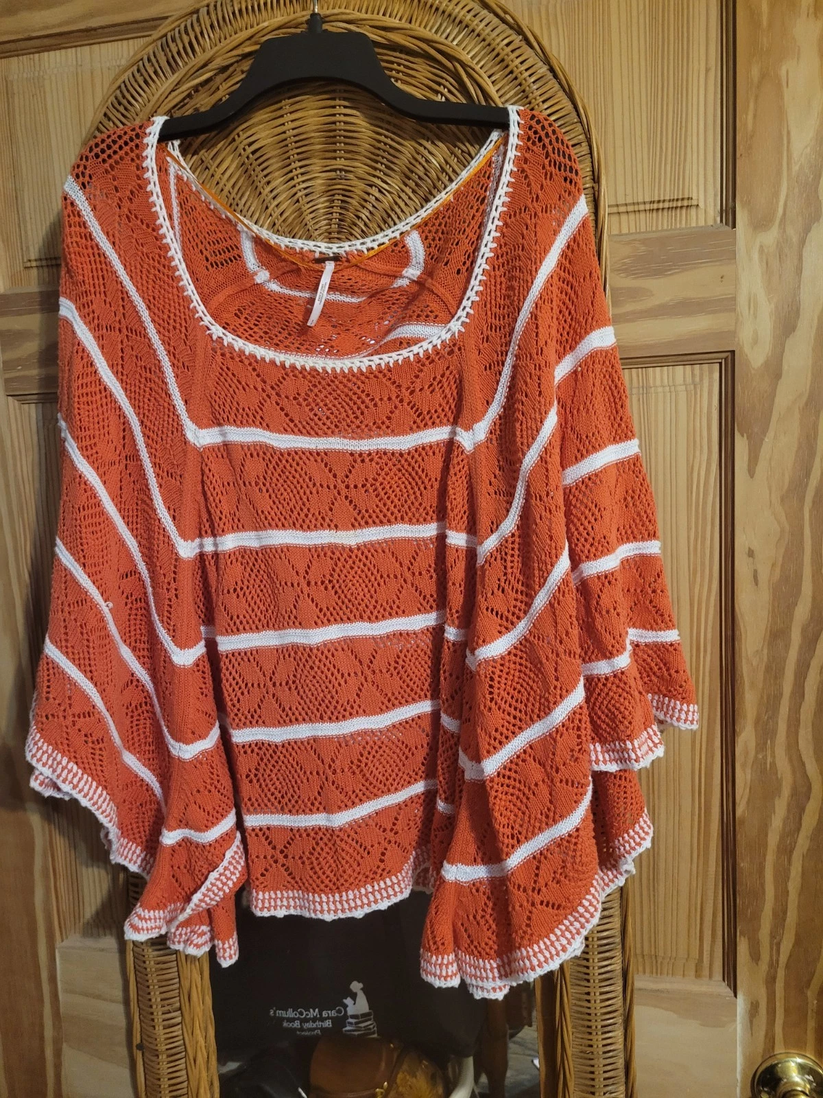 Free People La Bonita Knit Crochet Poncho Sm