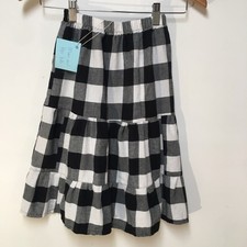 Skirt Flannel Girls 3/4 Maxi Buffalo Plaid Black Ruffle Tier Mom and Pop's Kids