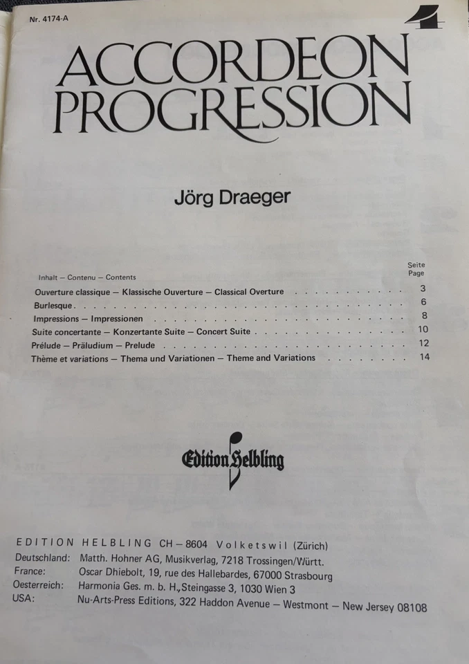 Joerg Draeger Accordeon progression partition ed. Helbling vol 4 degré moyen - Photo 2/3