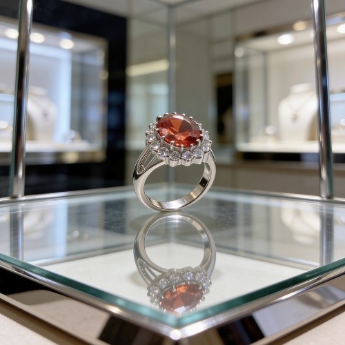18K RGP Stamped CZ Simulated Red Stone Ring | eBay