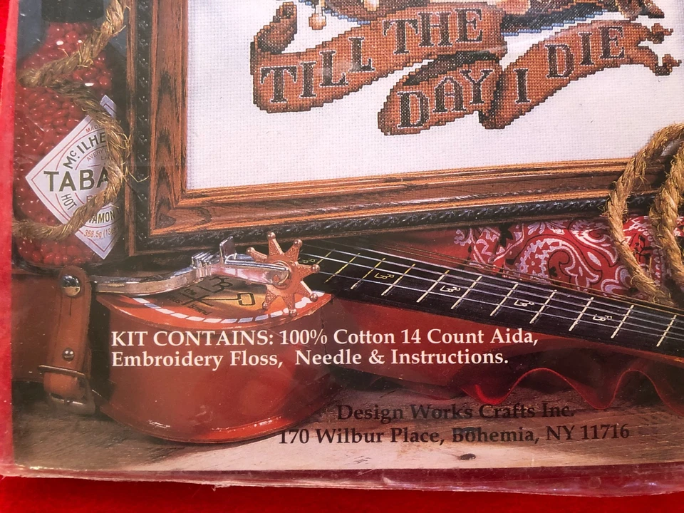 Country Till The Day I Die Music Guitar Cross Stitch Kit 14" x 14" - Image 3 of 3