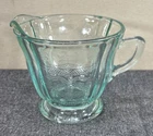 Vintage Indiana Glass Federal  Madrid Recollection Light Teal Aqua Creamer