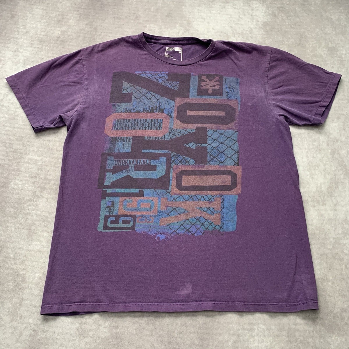 Vintage y2k Zoo York Graphic T Shirt Size XL Purple 2000s New York