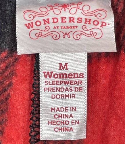 Wondershop Pajama Pants Womens Medium Elastic Waist Polar Fleece Red Check - Picture 3 of 8