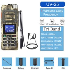 Baofeng UV25 Walkie Talkie Long Range Tri-power Two Way Radio Headset Antenna US