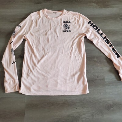 Mens Shirts Hollister Long Sleeve Rose Rose Hollister White