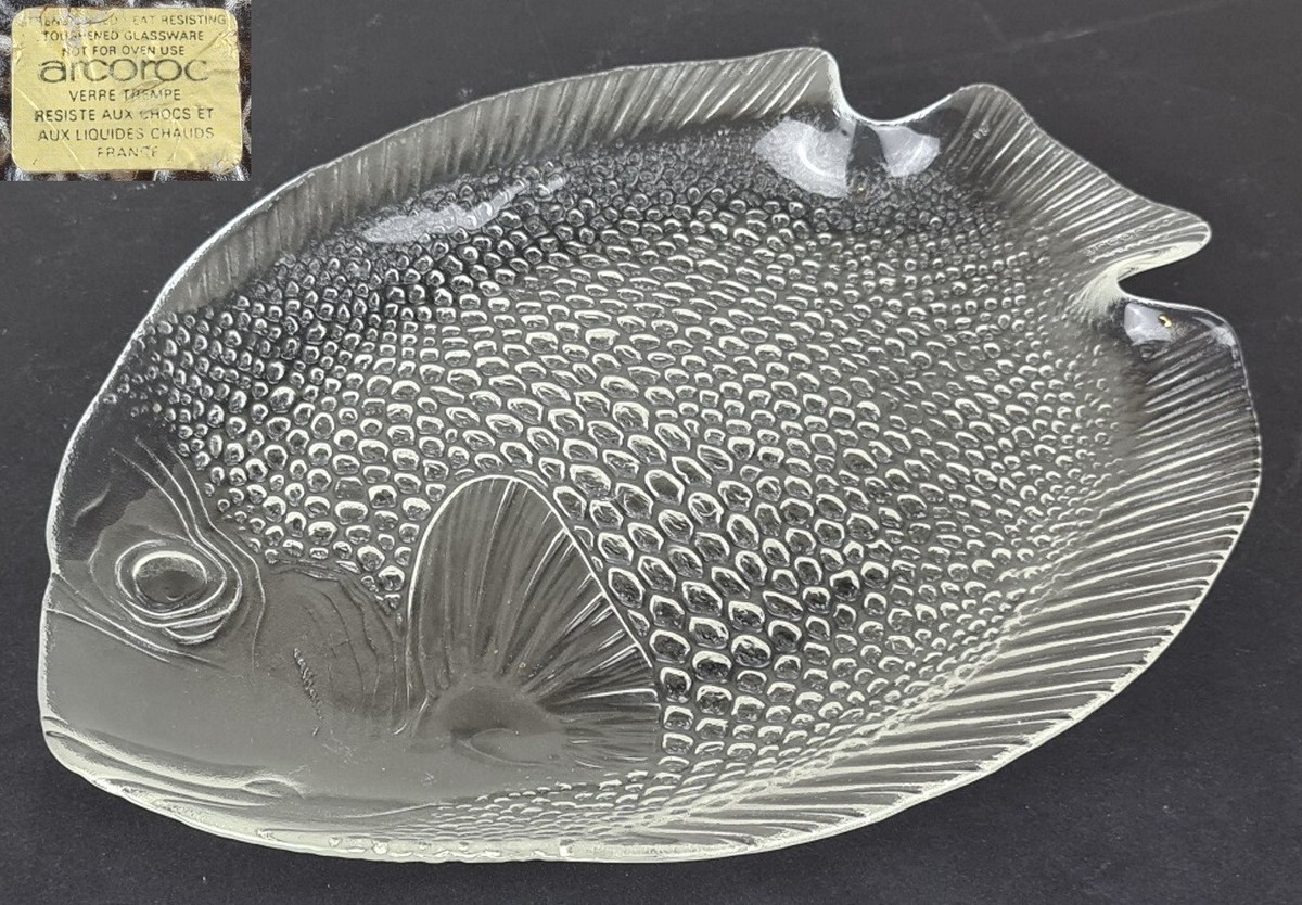Lot de 10 assiettes plates poisson Arcoroc vintage | Selency