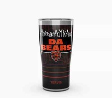 CHICAGO BEARS, 20oz STAINLESS STEEL TUMBLER FROM TERVIS WITH LID INCLUDED
