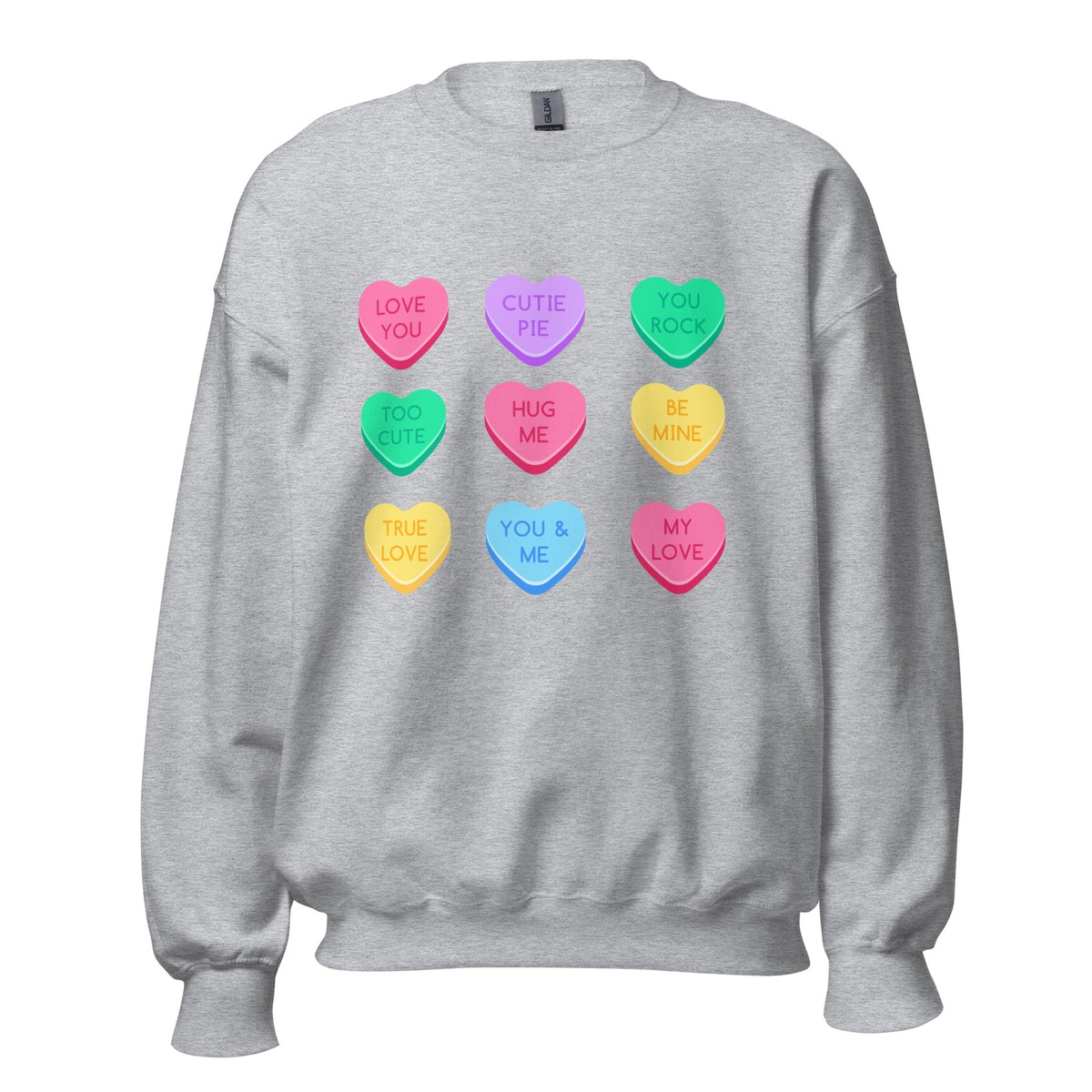 Candy Hearts Unisex Valentine's Day Sweatshirt S,M,L,XL,2X,3X,4X
