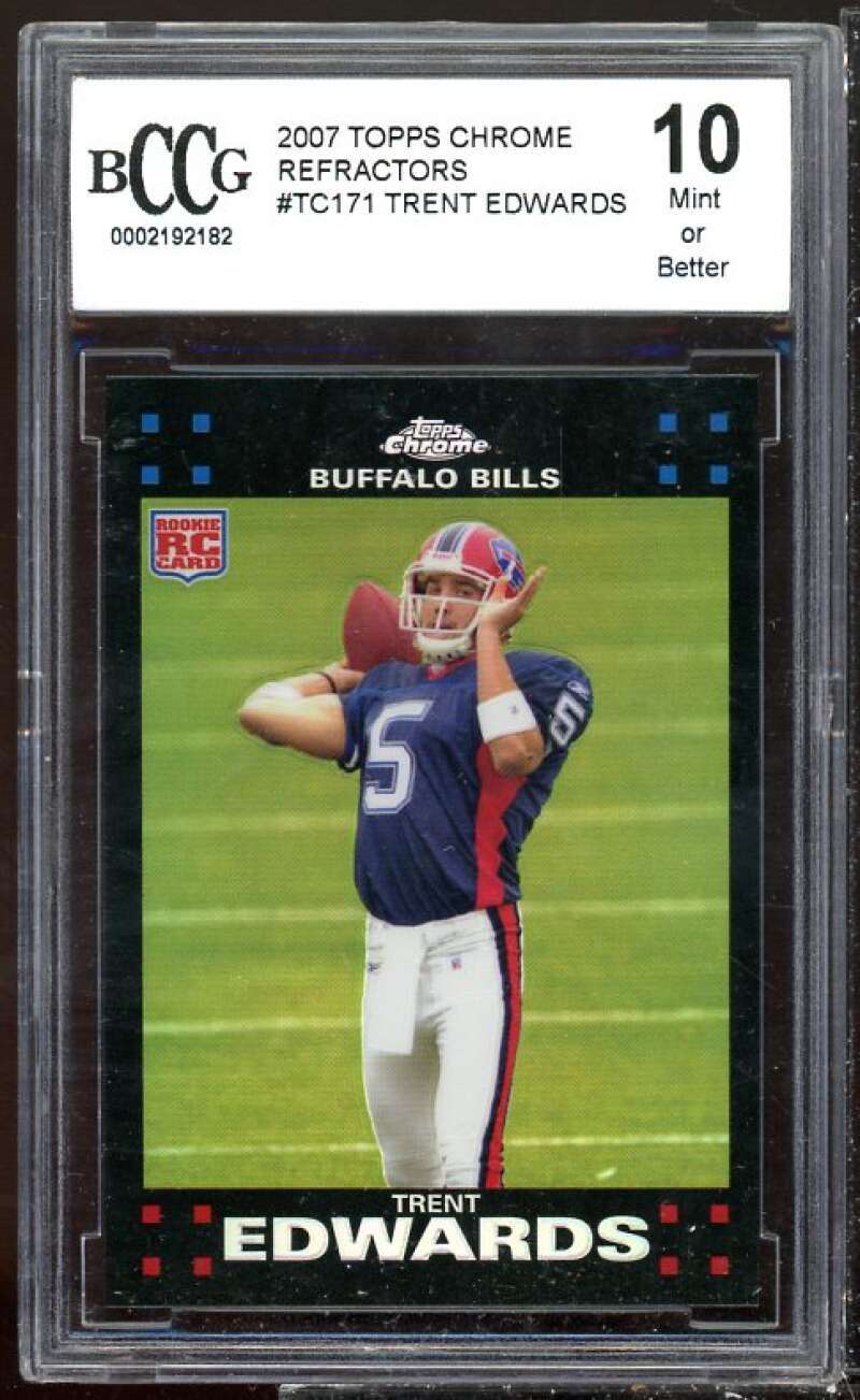 Trent Edwards Rookie Card 2007 Topps Chrome Refractors #TC171 BG BCCG 10