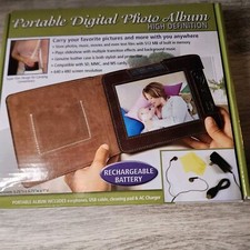 Portable Digital Photo Album Leather Case 512 Mb Memory Photos Music More