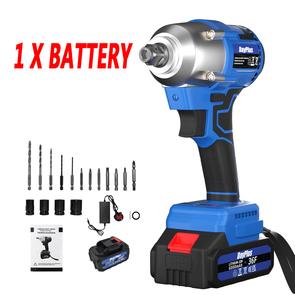 Cordless 420Nm Electric Wheel Impact Wrench Lug Nut Car Removal