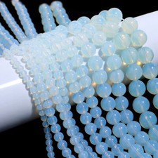 Natural Stone White Opal Round Spacer Beads for Jewelry Making DIY 4 6 8 10 12mm