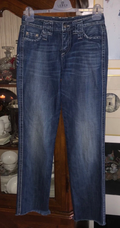 JET SET JSX Gr. 1 (34/36) Couture Designer Jeans Drachenstickerei + Beinnaht - Bild 2 von 4