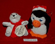 VINTAGE TOYS Coca-Cola Plush PENGUIN POLAR BEAR Set of 2 Lot 180