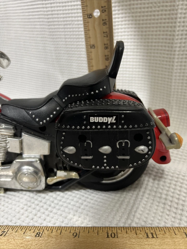 1994 Buddy L #5606 Harley-Davidson Motorcycle Classic Cruiser Red 11.5" L  (398  - Image 4 of 4