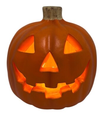 Paper Magic Lighted Pumpkin Foam Blow Mold 9  Halloween Vintage 1998
