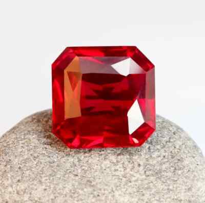 15.5 Ct+ Natural Flawless Burmese Red Ruby Asscher Cut Loose Certified Gemstone