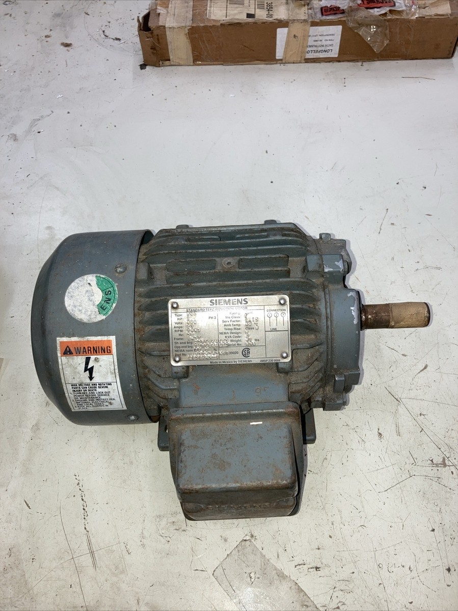 Siemens RGZ Standard TEFC Induction Motor 1HP 3 Phase 1445RPM