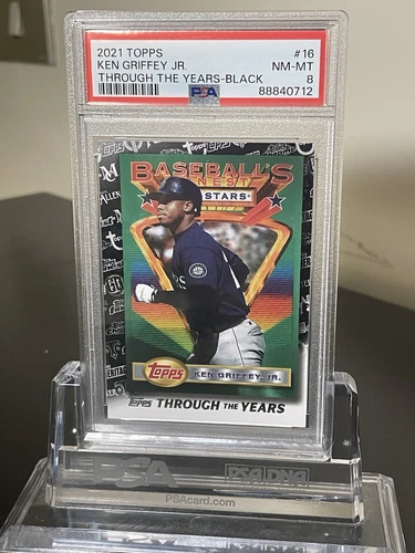 Ken Griffey Jr. /299 2021 Topps Through the Years Black Insert Mariners PSA 8