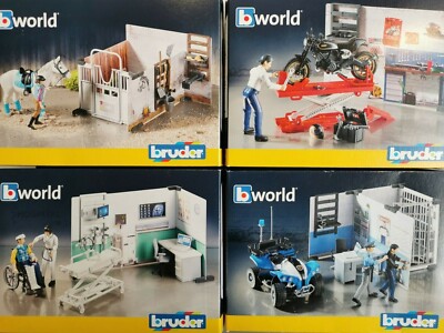 Bruder Bworld Krankenstation Polizei Motorradwerkstatt Figur Quad Auswahl !!!