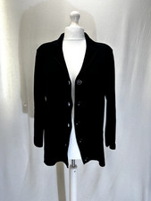 Tigi Women's Cardigan Uk 22 Black 100% Acrylic Mid Length Warm Collar