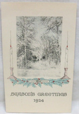 Original 1924 Ford Seasons Greeting Card From Sinclairville Motor Company
