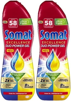 2x Spülmittel Spülmaschine Gel Somat Excellence Duo Power Gel (2x58 Spülgänge)