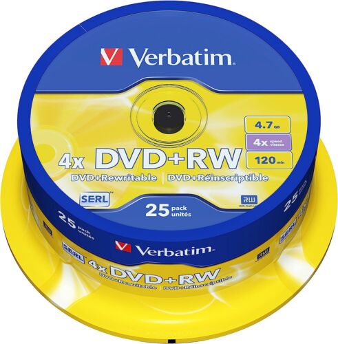 VERBATIM 43489 DVD+RW SERL 4.7GB 4X SP25 - Photo 1/1