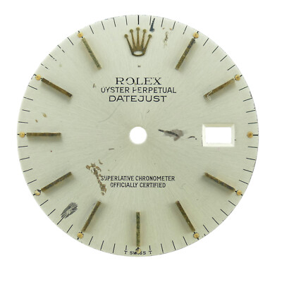 ROLEX OYSTER PERPETUAL DATEJUST 28MM MENS SILVER DIAL - DAMAGED