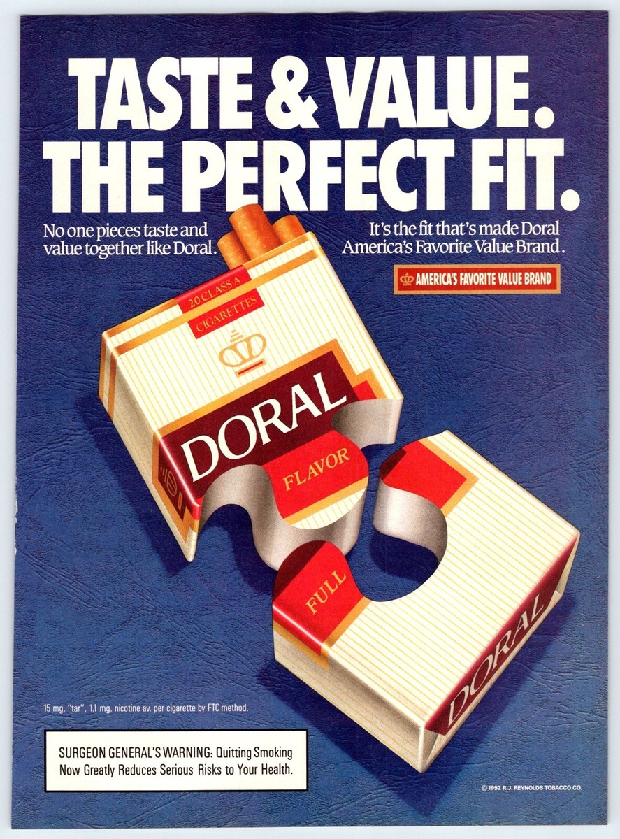 1992 DORAL CIGARETTES Vintage 8