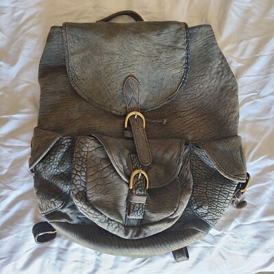 7 Chi Fade-Out Soft Leather Olive Green Backpack