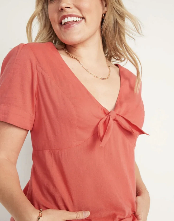 knot front v neck top