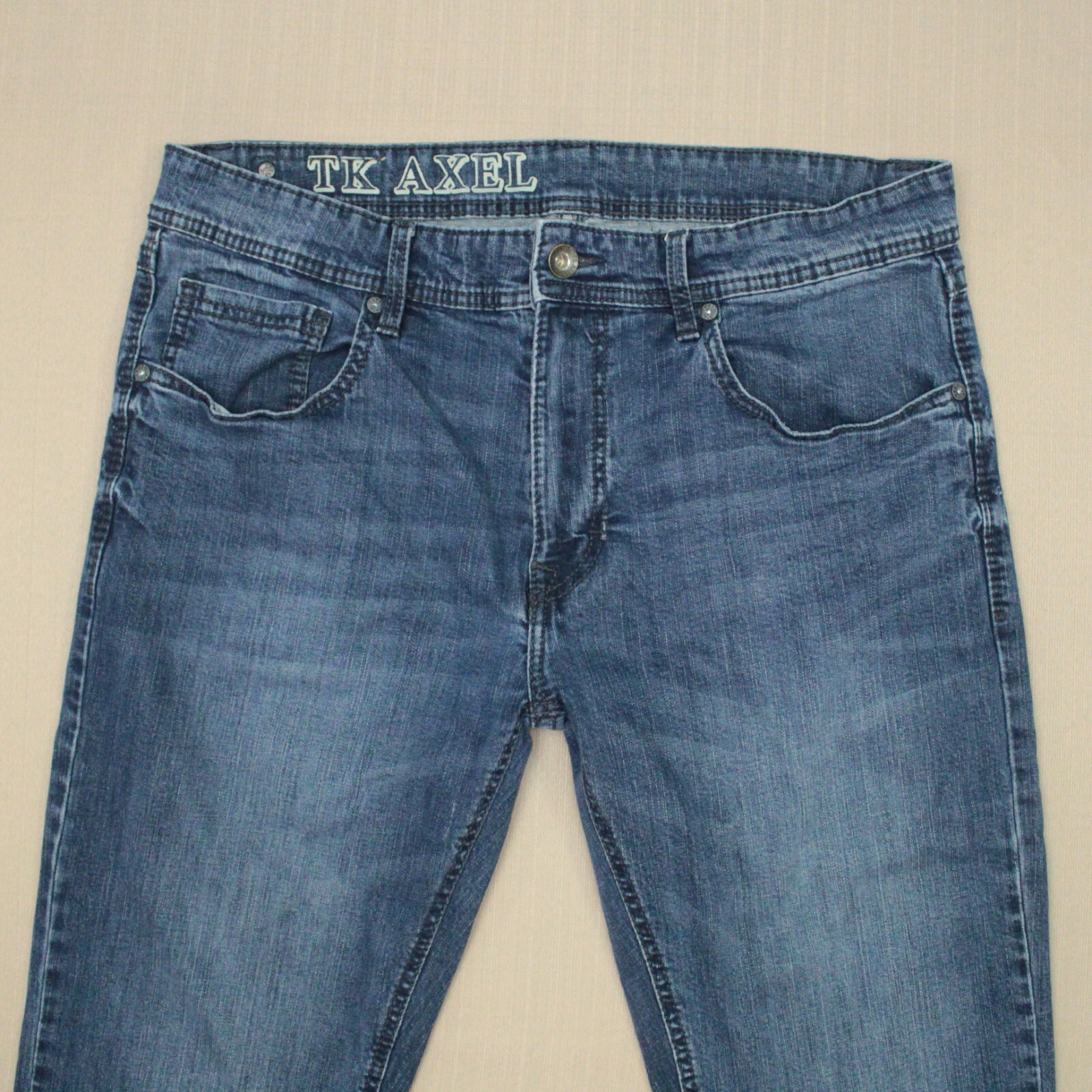 T. K. Axel Mid Rise Straight Leg Jeans Men's Size 36 X 30 Medium Wash