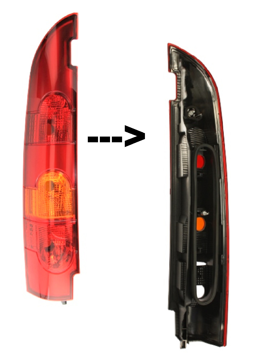 Feu arrière gauche pour Renault Kangoo 1 phase 2 de 2003 à 2008 avec double porte