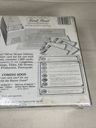 Trivial Pursuit Silver Screen Edition Card Set For Master Game NEW and SEALED - Picture 10 of 10