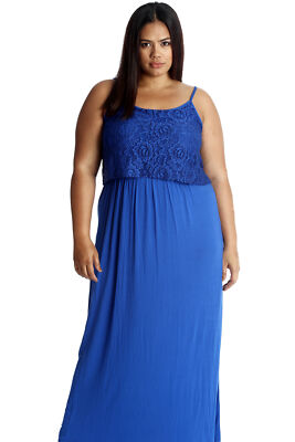 New Womens Maxi Dress Plus Size Ladies Floral Lace Full Length Sleeveless Summer | eBay New Womens Maxi Dress Plus Size Ladies Floral Lace Full Length Sleeveless Summer | eBay