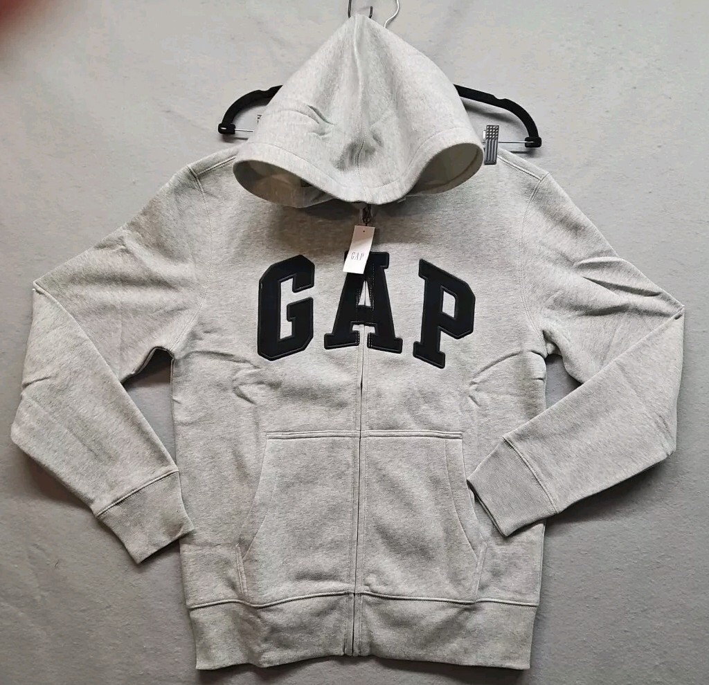 Oversized Grey Gap Zip Up Kids Oversized Vintage Soft Hoodie Gap