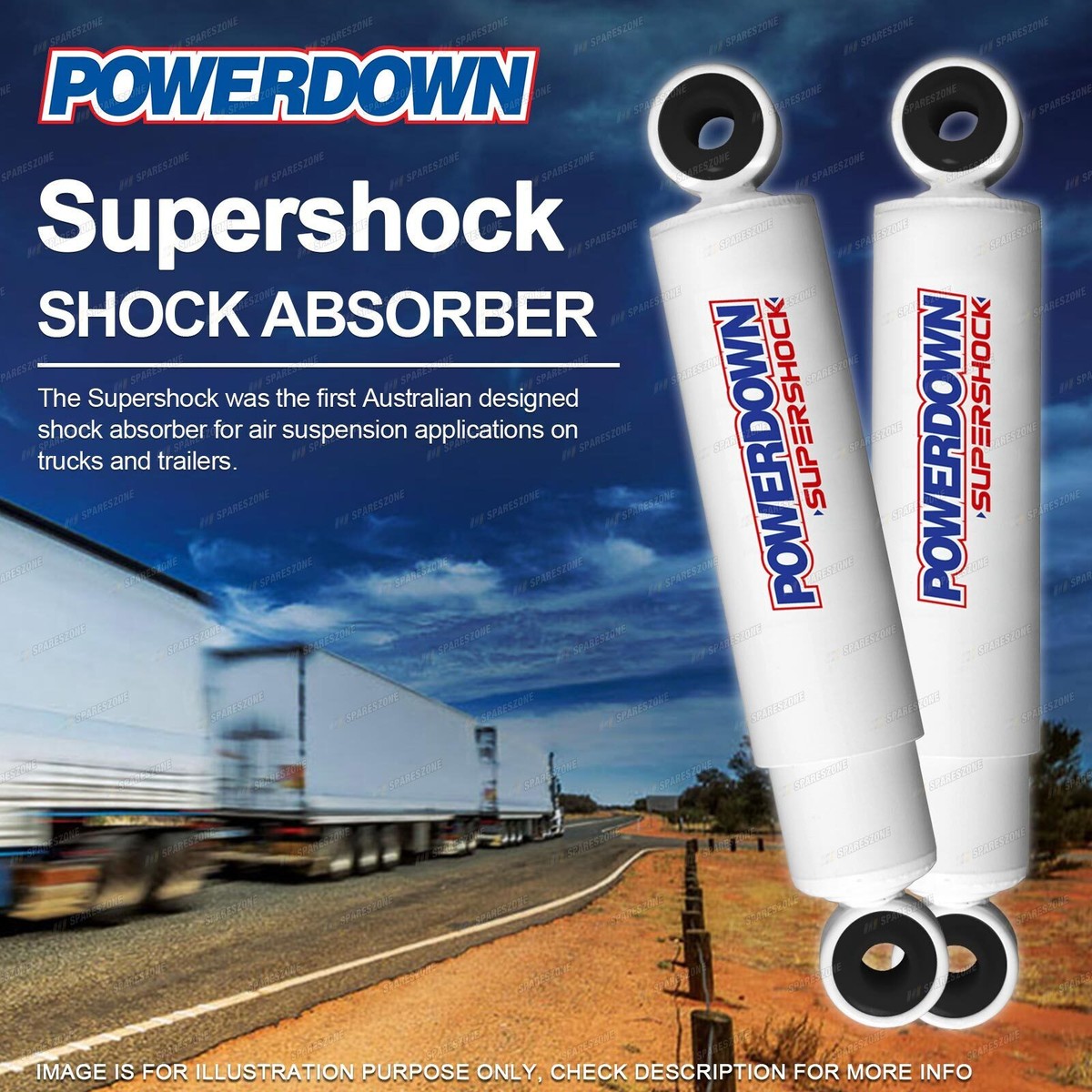 2 x Front POWERDOWN SUPERSHOCK Shock Absorbers for