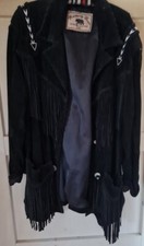 Org. Running Bear Western Lederjacke - mit Fransen und Perlen  3XL